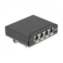 Pataisų skydelis DELOCK Mini Desktop RJ45 4 prievadų Cat.6A ekranuotas, juodas, metalinis, 90×22×93 mm