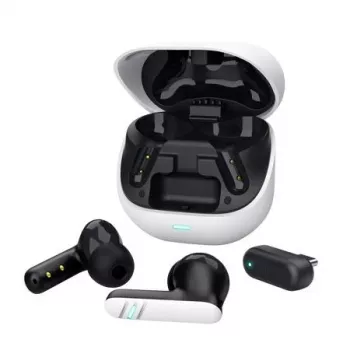 Trust GXT 409 Oxxie belaidės žaidimų ausinės - balta, TWS, 2.4 GHz, Bluetooth, 100–10000 Hz, 44 g