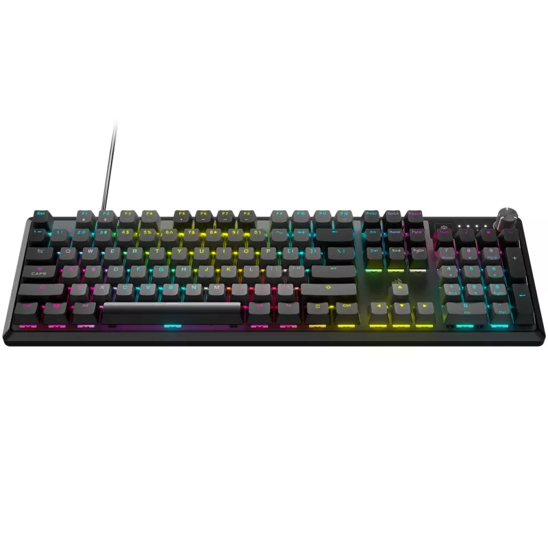 Klaviatūra Corsair K70 CORE RGB Gaming USB QWERTZ Vokiška Pilka