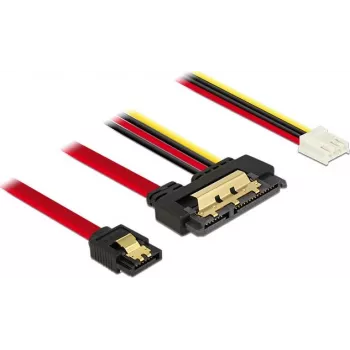 SATA kabelis DeLOCK 85234 0,3 m SATA 7 kontaktų + Molex 4 kontaktų SATA 22 kontaktų juodas
