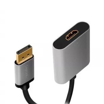 LogiLink CDA0108 vaizdo kabelio adapteris 0,15 m DisplayPort HDMI juoda/ pilka