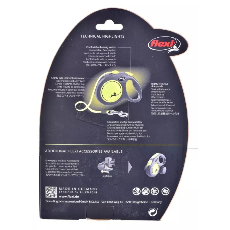 FLEXI New Neon L – ištraukiamas pavadėlis – 5 m