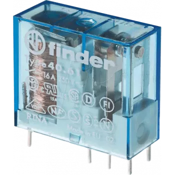 FINDER FIN 40.61.7 24V4 - Relė su lizdu PCB montavimui, 1 CO, 16 A, AgSnO2, 24 V DC jautri (406170244001)