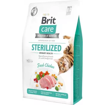 Sausas kačių ėdalas Brit Grain-Free Sterilized Urinary 2 kg – sterilizuotoms suaugusioms katėms, vištiena, 32 % baltymų, šlapimo takų palaikymas