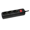 Prailginimo laidas LogiLink LPS206B 1,4 m 3 AC lizdai Juodas