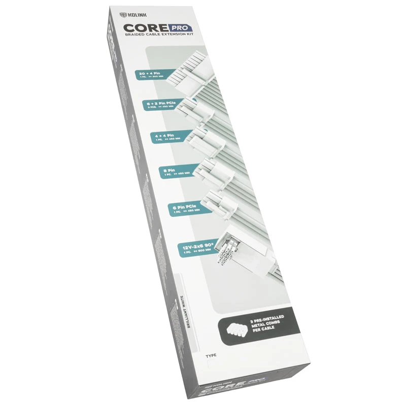 Prailginimo rinkinys Kolink Core Pro COREPRO-EK-12VT2-WHT 12V 2x6 Type 2 baltas