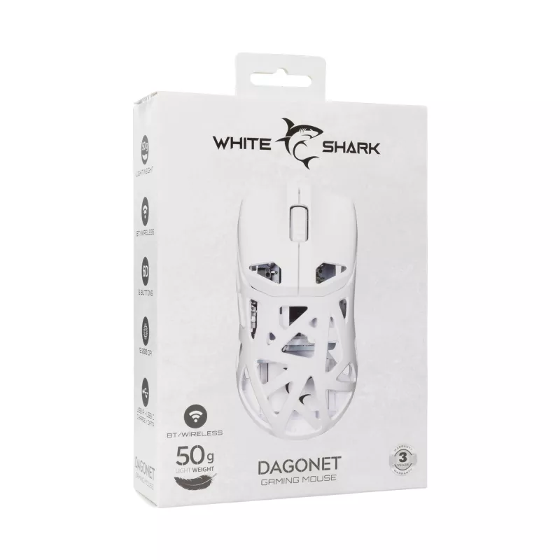 Belaidė pelė White Shark GM-5019 Dagonet Wireless
