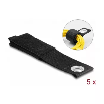 DeLOCK Heavy-duty lipų ir kilpų dirželis 435x50mm juodas 5vnt.