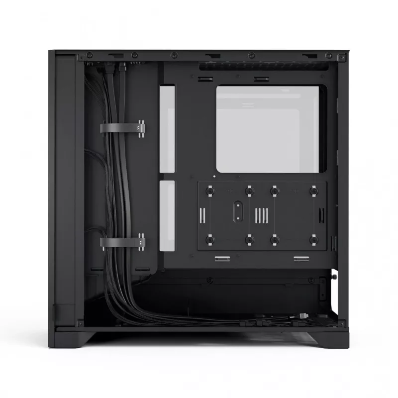 Fractal Design Pop 2 Air Black Solid vidutinis bokštas PC korpusas — ATX palaikymas, 3x 120 mm priekiniai ventiliatoriai, 2.5/3.5 colių diskų vietos, 215×481×462 mm