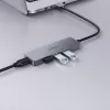 USB šakotuvas Aukey CB-H36 — 4 prievadai USB 3.2 Gen 1 Type-A, pagrindinis USB 2.0, 5000 Mbit/s, aliuminis sidabrinis
