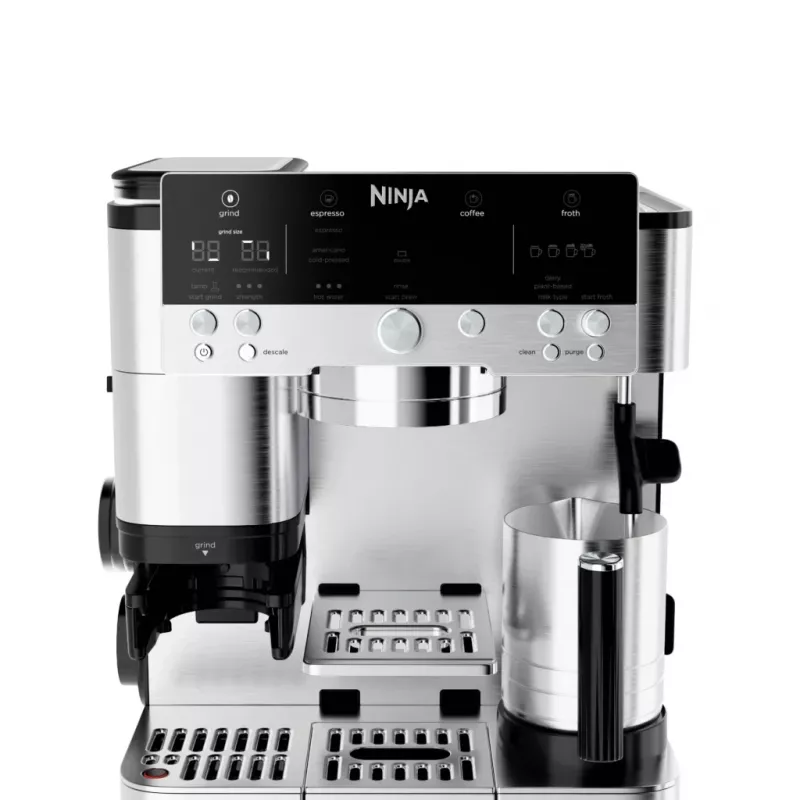 Espresso aparatas Ninja ES601EU – 2 L vandens bakas, 1 puodelio talpa, juoda/nerūdijantis plienas