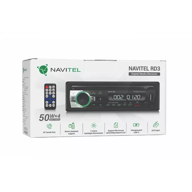 Navitel RD3 Media grotuvas su USB, Bluetooth, 4 x 50 W