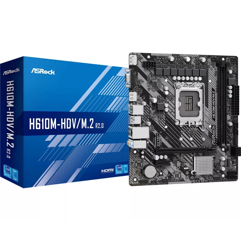 ASRock H610M-HDV/M.2 R2.0 LGA1700 DDR4 Micro-ATX pagrindinė plokštė