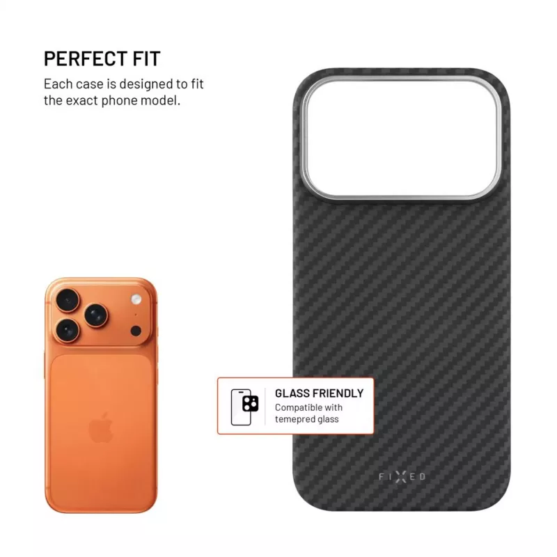Apsauginis dėklas FIXED MagVelar, skirtas Apple iPhone 17 Pro, juodos spalvos