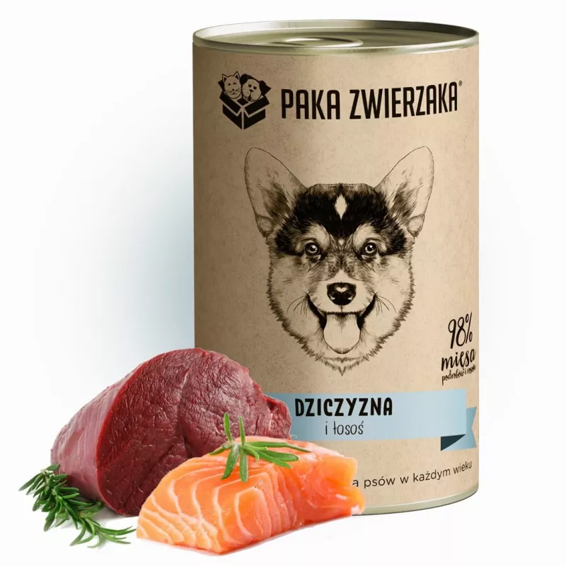 PAKA ZWIERZAKA žvėriena ir lašiša šlapias šunų ėdalas, 400 g