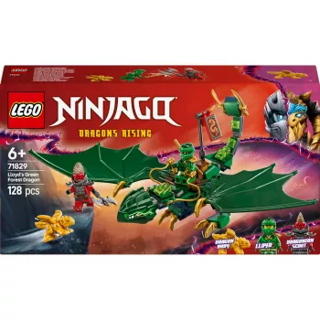 LEGO NINJAGO 71829 Lloyd's Green Forest Dragon konstruktorius, 128 dalių, 2 minifigūrėlės, nuo 6 metų