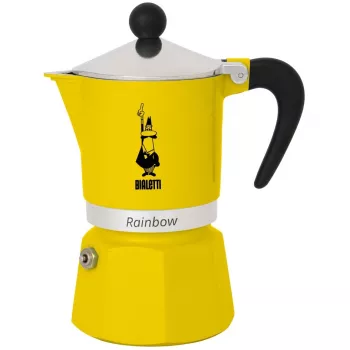 Kavos virimo aparatas Bialetti Rainbow juodai geltonas – aliumininis moka puodas viryklei, 1 vnt.