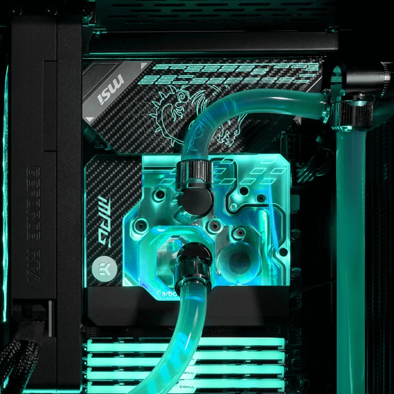 Monoblokas EK Water Blocks Akrilas Žalvaris Juodas Sidabrinis