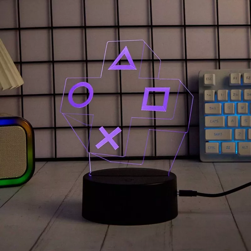 Stalinė LED lempa MANTA SNL122RGB RGB 3D šviesos dekoracija, keičiama spalva, USB maitinimas