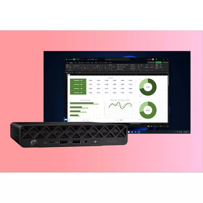 HP ProDesk 4 Mini G1i AI CH7C5ET mini kompiuteris, Intel Core Ultra 7 265T, 24GB DDR5, 512GB SSD, Windows 11 Pro