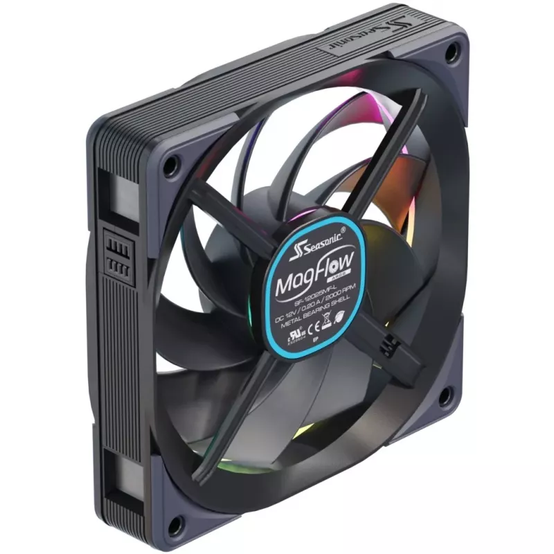 Ventiliatorius Seasonic MagFlow ARGB 12 cm 2000 RPM Juodas