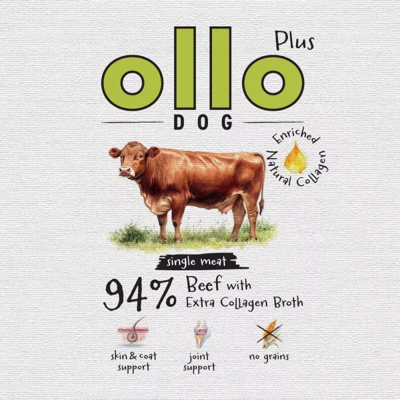 Ollo Plus Kolagen Beef 400g šunų ėdalas skardinėje