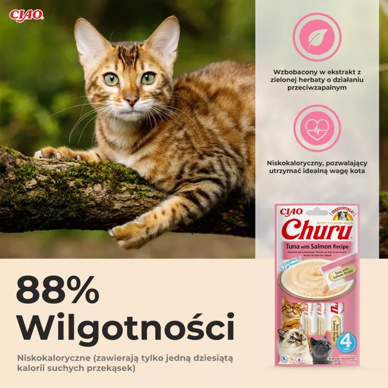 INABA Churu Tuna with salmon skanėstai katėms 4x14 g