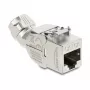 DELOCK Keystone modulis RJ45 lizdas į LSA Cat.6A beįrankis 45° kampu ekranuotas su metaliniu fiksatoriumi