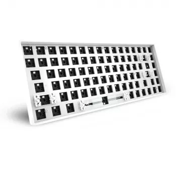 Sharkoon SKILLER SGK50 S3 Barebone 75% belaidė klaviatūra be jungiklių ir dangtelių, balta