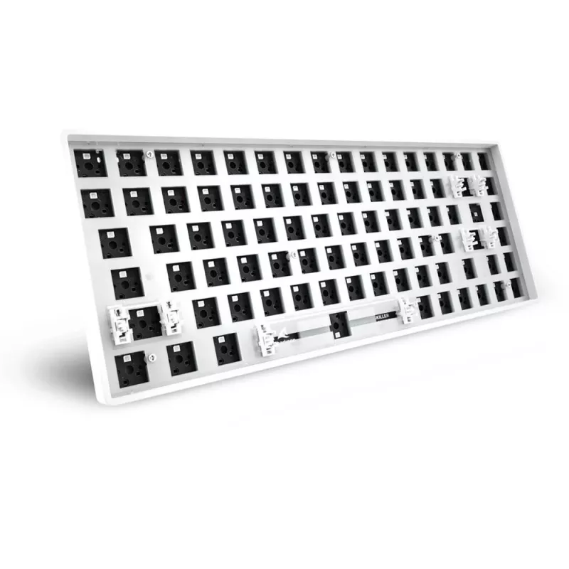 Sharkoon SKILLER SGK50 S3 Barebone 75% belaidė klaviatūra be jungiklių ir dangtelių, balta