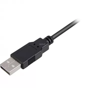 USB 2.0 laidas, USB-A kištukas > Mini-USB kištukas (juodas, 1,0 m, dvigubai ekranuotas)