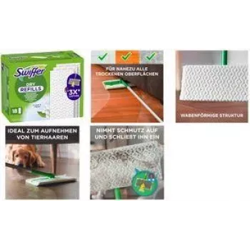 Swiffer Dry Cloths papildymo pakuotė 72 vnt. – vienkartinės sausos dulkių šluostės Swiffer šluotoms