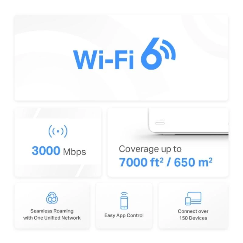 Mercusys Halo H80X (3 vnt.) belaidis maršrutizatorius Wi-Fi 6 tinklo sistema