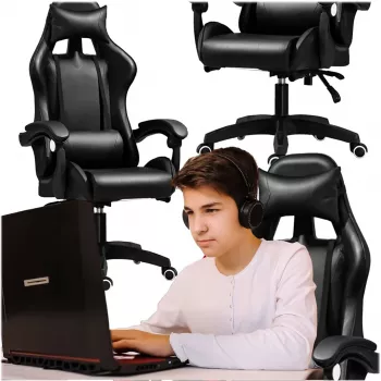 Extralink Gaming kėdė G-524, juoda, kaušinė, su 2 pagalvėlėmis