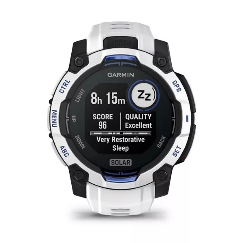 Garmin Instinct 3 Solar išmanusis laikrodis, 45 mm, Black/Stone White, silikoninė apyrankė (010-02934-03)