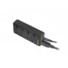 Natec Mantis 2 NHU-1557 USB 3.0 skirstytuvas 4 prievadų, USB Type-B įvestis, įjungimo/išjungimo mygtukai, maitinimo blokas, juodas
