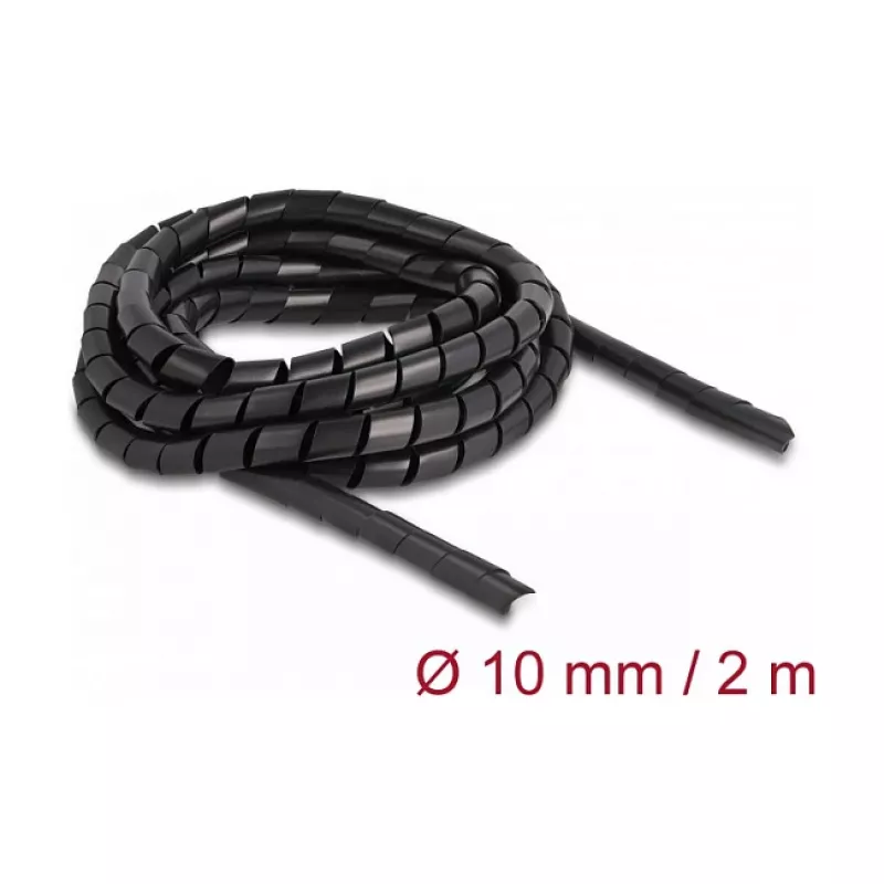 Delock Lanksti spiralinė žarna 2m x 10mm Juoda