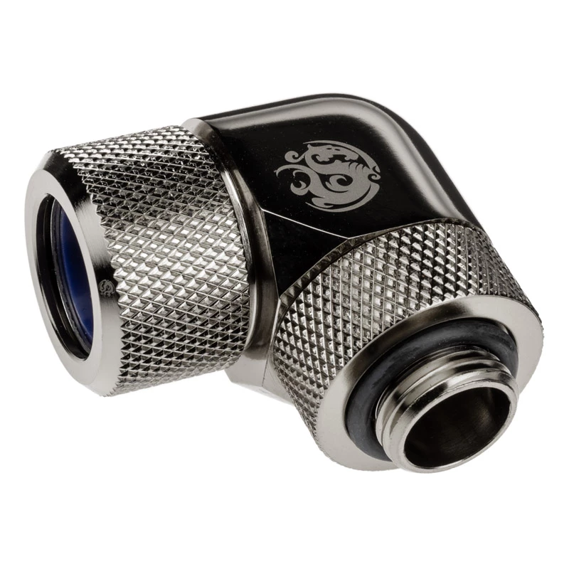 Adapteris 90° BitsPower Advanced Multi-Link G1/4 colio AG prie 14 mm išorinio skersmens kietojo vamzdelio — sukamasis