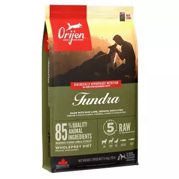 Orijen Tundra 11,4 kg suaugusiems šunims su vištiena, žuvimi ir kalakutiena