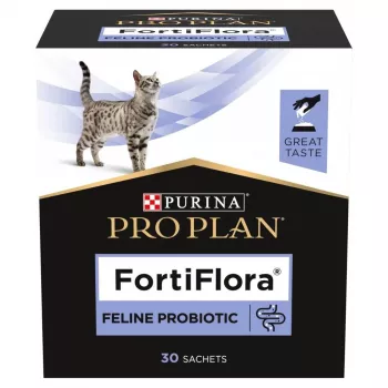 Probiotinis papildas katėms Purina Pro Plan FortiFlora 30 × 1 g paketėliai – milteliai, palaiko žarnyno mikroflorą ir imunitetą