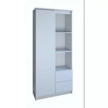 Biuro spinta Top e Shop RS-80 BILY BIEL, balta medžio drožlių plokštė, 7 lentynos, 800×350×1800 mm