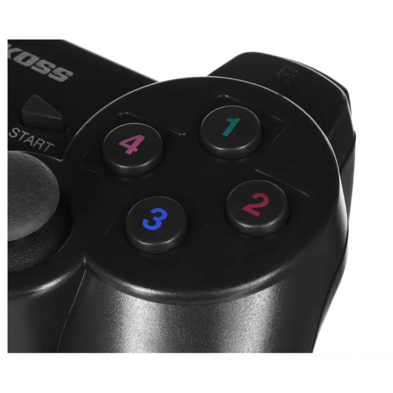 Žaidimų pultas VAKOSS GP-3925BK Juodas belaidis RF analoginis/digitalinis PC ir PlayStation 3, 12 mygtukų, 2,4 GHz, nano imtuvas