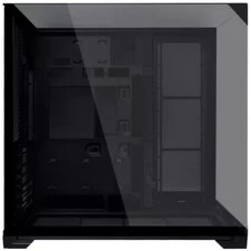 Lian Li O11 Vision Compact PC korpuso komplektas + 3x UNI FAN SL-INF 120 Reverse Blade ventiliatorius - juodas