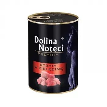 Šlapias kačių ėdalas Dolina Noteci 400 g skardinė – veršiena, suaugusioms katėms, 80% drėgmės