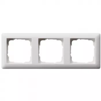 Sieninis rėmelis Gira Standard 55 White — termoplastikas, bevaržtis dizainas, 80,7×223,3 mm, 11,4 mm storio