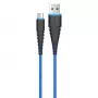 USB Micro-B laidas Devia Fish 1 serija 5V 2,4A 1,5m mėlynas
