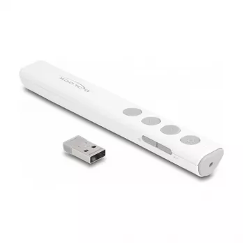 DeLOCK USB lazerinis pristatymo įrenginys baltas belaidis RF su Nano imtuvu