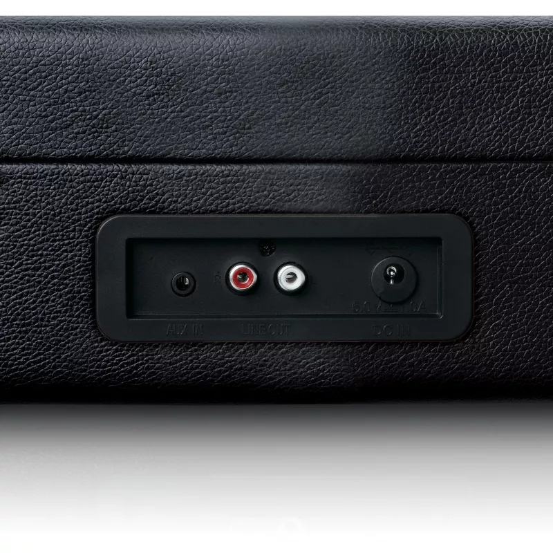 Lenco TT-115 juodas patefonas su diržine pavara, Bluetooth, USB-A, 3,5 mm ausinių lizdas, 4 W RMS, 33/45/78 aps./min.