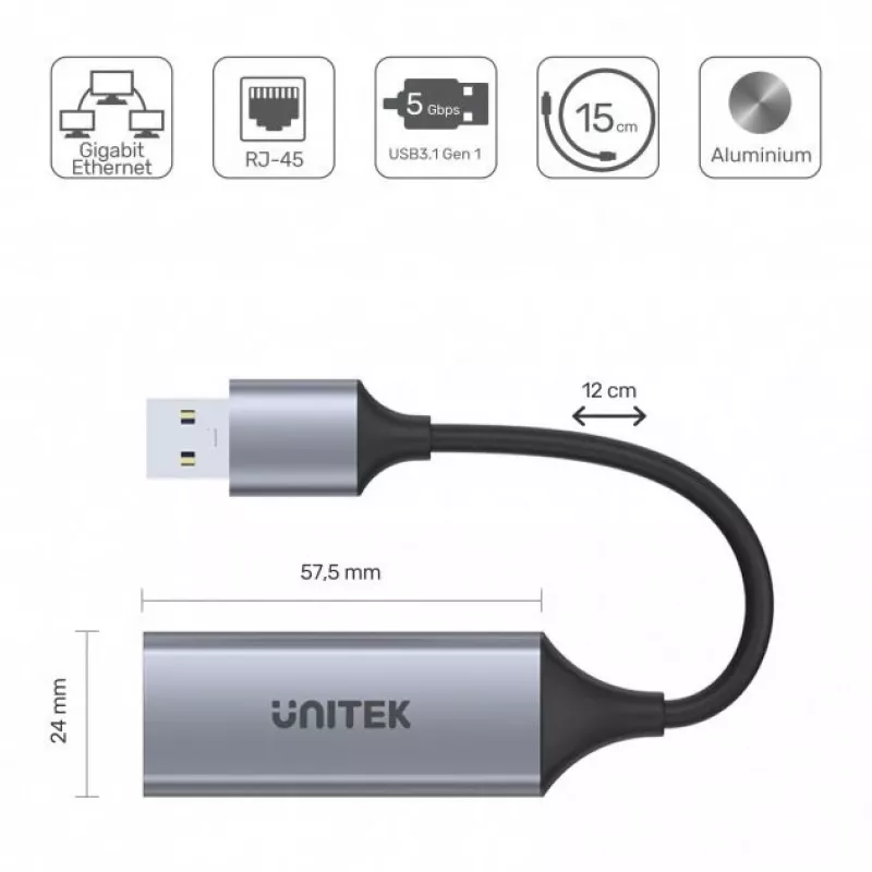 Sąsajos kortelė Unitek U1309A, pilka, 57,5×24×16 mm