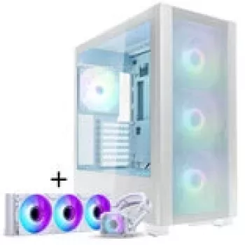 PHANTEKS XT Pro Ultra korpusas su grūdinto stiklo langais, D-RGB + Glacier One 360M25 Gen2 DRGB, 360 mm, komplektas - Baltas